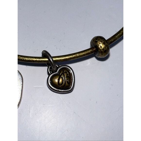 Brighton Art Soul Journey Silver And Gold Tone Crystal Bangle Charms Bracelet - Picture 6 of 6